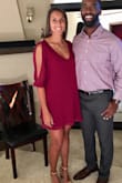 Love this dress! Fits perfectly (obviously a more flowy dress), arms fit great, just enough chest V to not show much, and good length. Perfect for any maroon colored events like Texas A&M games! :) - Marissa S.