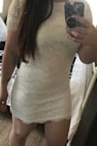 Honestly love this dress. It is super light so plan for nude undies. I ended up returning it because it was too short, but the large fit everywhere else perfectly. I still wish I could have made it work because I loved it that much, but it honestly was just too short for my taste. - Sarah V.