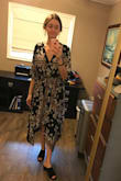 Runs a little large in the top (but I have a smaller chest). I got a small. I wear it to work and have gotten compliments. So cute! I recommend. You really can't beat the sale price. - Erica N.