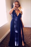 This dress flows with you wherever you walk! Hugs the waistline perfectly as I have an hour glass figure. It works well! Love the color and matches as described. The only beef I have with this dress is that it's not padded....ladies, you will definitely want to stay warm! - Ashley J.