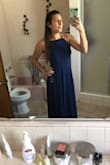 I purchased this dress for my bridesmaids, and I had to try it on. I want to wear it to the engagement session! I loved it so much and so did my girls! It's super flattering and cute. I just can't really wear a bra with it which isn't a big deal for me since my chest is on the smaller side. A sticky bra would work really well with this dress! It's super long so I definitely would have to get it hemmed. One of my girls is 6' and it hit her perfectly, so I think this is a great dress for taller girls too! - Hannah C.