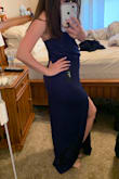 Nice dress! Although I think the material may wrinkle easy. Thankfully, the straps are adjustable. However, it is a little long for my 5'2 self. Wedges would probably solve problem that though. Overall, happy! - Brittany L.