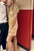 I got so many compliments on this dress!! It looked amazing, I wore it to a sorority formal! Perfect for the occasion. The dress fit a little weird in the bust and back area, it was very loose so I had to use fashion tape. The straps fell off a few times while dancing but other than that it was a great dress! - Elle P.