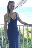 I wore this to a "black tie optional" Beach wedding.I love that this dress has adjustable straps. The material was nicer (heavier) than I expected. I received plenty of compliments on the fit and the color. I did need to have it altered to shorten the bottom, it was too long even with high heels. I will definitely purchase in another color for my next occasion. - Kirstie M.