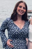 I LOVE this dress and received numerous compliments on it. Wore it to my best friends wedding on the bay so I knew I wanted something long so I wouldn't be too cold. The dress fit perfectly everywhere except I am a little busty and the top is somewhat loose. I wish I ordered a S instead of a M because then the top part wouldn't have been so loose on me and not as showy. Overall though, love it and will be wearing again! - Kaitlyn S.