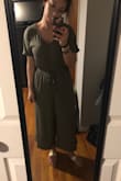 This romper is super cute and comfy! I ended up ordering it in both a small and medium because I knew I had to have it no matter what and it was a final sale. I've only worn the small so far, but I imagine the medium will still fit just slightly looser and I'm okay with that. It will definitely be one of my go to rompers! - Jillian C.