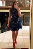 I bought this dress for work and it is honestly the prettiest and most flattering dress I own. I was a bit skeptical about ordering a dress online as I have a bit of a bigger booty and dresses tend to run short in that area but it fit perfect! Super flattering and the colors are beautiful! I would 10/10 recommend!! - Samantha D.