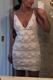 Love this dress! The shape is very flattering and while it is form-fitting the crochet fabric conceals any bumps. I like the length but I will actually probably hem it above the knee as I pictured. - Sarah B.