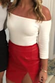 Little tight once buttoned on the bottom so be prepared for it to go up your booty, but it is awesome with skirts and in jeans! I have an athletic build. - Ashley S.