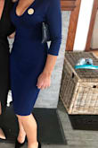 Love this classy dress, I got a medium and it fit perfect. The navy blue was beautiful and I added a brooch to complete the look. - Louise B.