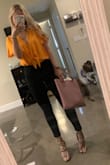 I am obsessed! I shop on Lulus all the time because of the pictures other customers post with the clothes on, however when I bought this there weren't any so I risked it and it was totally worth it! This shirt is so so flattering and cute for work. I got 10 compliments the first day I wore it. You can also unbutton part of it to make it more risky to wear out at night. - Sara R.