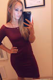 I've worn this twice since I bought it. Once for New Year's and once on a dinner date with my husband. This is such a nice formfitting dress and extremely flattering. The wide neck line gives it a touch of sexiness. - Rebecca G.