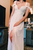 This dress will fit your body perfectly! I normally hate deep cleavage dresses but with this I didn't even need to wear a bra it holds you so amazingly! I will be wearing this as my reception dress for my summer wedding, sexy and elegant. - Georgia K.