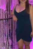 This dress is amazing!! It's super flattering and runs true to size. The top is thick/supportive enough where I didn't need to wear a bra. The teal color is a beautiful blue green and I was very happy with this dress! - Bella M.
