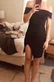I loved this dress and tried it on so many times before deciding to return it. Great fabric and quality. Maybe a small would have worked length wise for me. I am 5'6 and the slit came a little too high for me to stay comfortable. One bad angle and I fear people would see too much. ;) The slit would have been fine if the dress came fully together with just the seam open but this dress, there is a slit as well as "missing fabric" where the slit does not come together. If you are taller than 5'5 I would not order an XS. - Aeriel D.