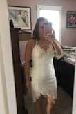 This dress is beautiful. I typically wear a size 6 but ordered a size 8 and it fit perfectly. So I'd suggest 1 size bigger. I decided to go with a more formal dress for my wedding but would highly recommend this dress if you are not wanting a fancy wedding dress. - Debra D.