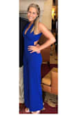 Very comfortable material. I had the pants shortened about 2 inches but everything else fits perfectly. I wore this to a rehearsal dinner and got a lot of compliments! - Doretta S.