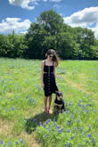This outfit was perfect for an outing to take pictures with the bluebonnets! The fabric is light and airy. The fit is a little loose on the top but it still fit well. The length of the skirt is great, and I like the small slits on the side. I'm looking forward to wearing this again and mixing the pieces in with other items in my wardrobe! - Christine G.
