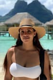 This hat was so cute and fit perfect. I wore it on my honeymoon in Bora Bora. - Marsha J.