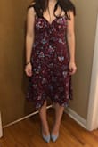 This is the cutest spring dress!! It is lined, tight enough on the top part but loose enough at the bottom to enjoy food at events. I will wear it to my friend's wedding this summer and to my graduation. It's really comfortable and looks just darling. - Maria M.