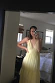 I ordered this dress for my senior prom. It's so pretty and flowy and the color is lovely. The top was kinda loose on me, but the straps are adjustable so that helped. I'd definitely recommend this dress and the yellow color, so unique and pretty! - Eva L.