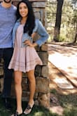 I wore this dress on Easter, and it was so cute and comfy! It's a nice thicker material but still light and airy. Not see through at all and a good length. I'm definitely glad I got an XS instead of a small because there are adjustable straps, but I had to make them as tight as they would go to get the shorter dress look that I was going for. - Kaitlin G.
