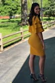 This dress is so high quality and versatile! I wore this dress with heels on Easter, but it easily could be worn with sandals for a more casual day. Thick, nice material & very fitted, but lots of stretch. - Brennan B.