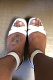 I like these white sandals. I actually have them on today. I haven't moved around enough to describe the comfort. I wish I would've gotten a bigger size for more comfort. - Vanessa W.