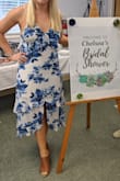 This dress was perfect for my bridal shower. The breast area is a little small, and I don't have large breasts. But other than that, this dress is very cute and flattering! - Chelsea S.