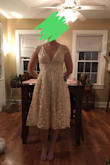 I bought this with the intention of wearing it to my bridal shower. It's very cute! It has sort of a vintage vibe with just enough edginess with the open back and low cut front. I bought a small, and it fits very well. I think I possibly could have fit into an extra small since my chest is on the smaller side, but I'm fine with how it fits, so not going to exchange. The material is good quality. I got the ivory color, and it is definitely a warmer, darker ivory color, not white at all, so just keep that in mind. It is fun to twirl around in because the skirt flares out! It's very low cut, but I feel comfortable in it and did not need to wear a bra. I might use some tape when I wear it, just to feel extra secure since I won't be wearing a bra. I almost want to order this in the lavender color too! - Carly S.