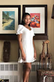 I love this dress! I especially like that it has a built in slip and material under so I can wear any underwear with it. It's very well made. It looks fantastic on me!! - Maria R.