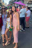 I wore this jumpsuit for an Easter sunday brunch/parade and I got so many compliments! Very wearable and perfect for a dressier daytime occasion. The linen material is great and stood out in pictures. I usually wear a small but I ordered a medium to make sure that there would be enough room in the waist. If you have a longer torso I would reccomend ordering a size up. - Julia R.