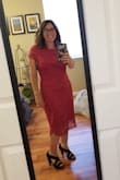 Loved this dress. Originally purchased a medium, found it was just a little too snug, exchanged it for a large, and loved it!! Wore to a wedding and it felt amazing. So many compliments. And so comfortable. - Heather D.
