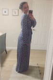 Light, breezy, stretchy cotton dress. Comes to the perfect floor length in sandals. Slit was a little high but easy to stitch if needed. I wore this to work with many compliments. - Maranda V.