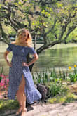 The dress fit perfectly and the material is very light and flowy! Didn't run long despite my short frame. The perfect dress for my trip to Napa! - Irma M.