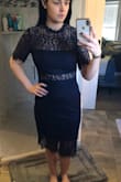 This dress fit perfectly on me! I loved how soft it felt on the inside too. The length was perfect and the inside slips sat nicely. The bracelet got caught on the lace a couple times, but to be expected with an all lace dress. - Sarah H.
