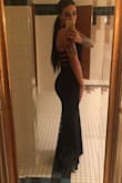 I absolutely loved this dress! I wore 5 inch heels with it and had to still get it hemmed, but being 5'2" I've never worn a dress that didn't need to be taken up.

I wore this to a formal attire wedding and got so many compliments! I didn't feel over/under dressed at all and was extremely comfortable all night. 

The material is also thick, so I didn't have to wear a bra, and I didn't have any mishaps all night. 

This dress seriously showed off my curves!

I can't wait until my next event so I can try out another dress:) - Machal S.