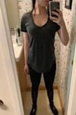 Great shirt- casual, comfy. Longer than it looks in the picture, so it works well with leggings if you like a little booty coverage. - Samantha D.
