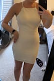 I really liked the back of this dress, and the back looked great. However, the front looked a little strange on my chest. It may be because I have a little bit of a larger chest, but I didn't really like how that part fit. - Kaelin W.