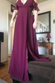The color and quality of this dress is amazing! Unfortunately I had to send it back because the XS was huge on me. It was super long and I would have had it altered but the top of the dress didn't fit right. It was super loose no matter how tight I tried to tie it and the shoulder was really big. - Jessica M.