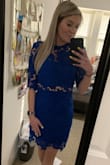 I bought this dress for a wedding and it is perfect! The lace detail is so pretty and the length is great. I was a little worried about the fit since some of the reviews said it ran small but I ordered a small and it fits very well. - Blake H.