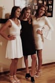 I used this dress as my homecoming dress, and I absolutely loved it. It's very sharp and fit me perfectly. I'd highly recommend this dress for any occasion. I got a lot of compliments and wear it to other activities as well. (I'm on the far right. I know its a bad picture, but I didn't take lots of pictures that night of myself). - Saidi R.