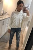 I absolutely adore this sweater, but I found out I was pregnant right after receiving so was only able to wear it once
Can't wait for next fall to be able to wear it again! It's a great fit and love the chunky knit! - Karlie N.