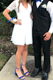 I wore these for homecoming. I switch between a 7.5 and 8 in my shoes and I decided to go with the 7.5 for these. They were def a bit too small, but they were still comfortable! I ordered another pair of heels in an 8 and they fit amazingly! I'm a 7.5 in converse and vans for reference - Katherine B.