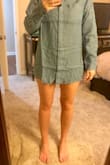 I got a medium and I was a bit loose, would probably have preferred a small. Either way, didn't really matter because it was insanely short. When I turned to the side, I could see my butt. - Courtney L.