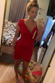 The perfect little red dress! Fits like a glove and the angles hug all the right curves. - Sarah S.