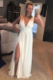 Literally cannot wait to wear this dress! I sized down as usually i wear a medium in most things, but after reading reviews I am so glad I did! Fits like a dream. Perfect length, especially as some of these dresses run long ( just got like 5 tailored and I am pretty tall). Great quality- not see through- May even get another color if I can find it! - Kayla E.