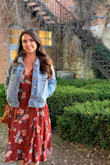 Super cute! I got a lot of compliments on it. Low cut, but not inappropriate. I could wear a real bra or a bralette with it. The flow was really nice and the dress was comfortable. I wore it with heels and flats. - Robyn G.