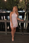I was super excited to receive this dress and the package was delivered extremely quickly. Unfortunately, the strap was ripped off when the dress arrived and some of the threads were loose. However, the customer service team was extremely helpful and speedy with responses to help with the issues. The dress fit well- some reviews said it ran large, but I have a big butt and hips so I found it perfect. I was comfortable and roomy on the top half. Very pretty dress and looks just like the pictures. - Sophia M.