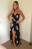 Dress was super pretty! I got so many compliments. I got a small because the medium was out of stock, and the small fit perfectly. I had to make the straps a little tighter but other than that it fit perfectly. - Dana S.